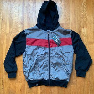 NWT Velocity Zip Up Jacket Kids Medium Grey Red Black